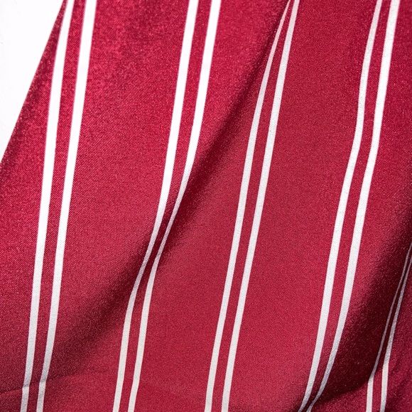 Offer or Bundle!  Romper - Maroon with stripes. Tie at neck. - Picture 2 of 4